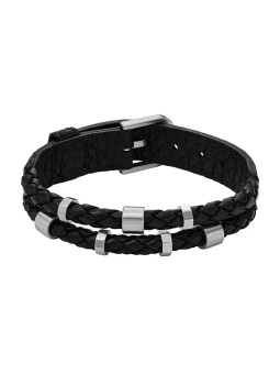 Fossil Elegante bracciale in pelle Essentials JF04473040 uomo