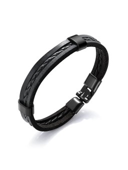 Troli Bracciale in pelle nera per uomo Pelle VPH1310 uomo