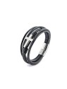 Troli Elegante bracciale in pelle con croce in pelle VBS001SB-PET uomo