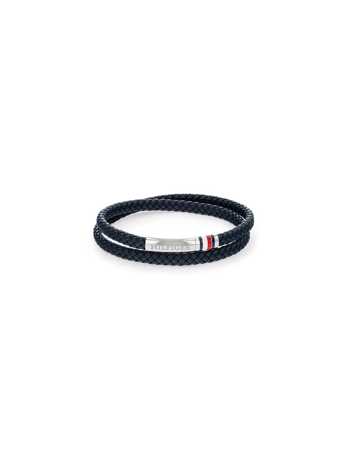 Tommy Hilfiger Bracciale in pelle blu scuro con chiusura in acciaio 2790549 uomo
