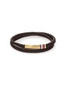 Tommy Hilfiger Bracciale in pelle marrone con chiusura in acciaio 2790551 uomo