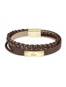 Lacoste Bracciale in pelle marrone Fusion 2040317 uomo