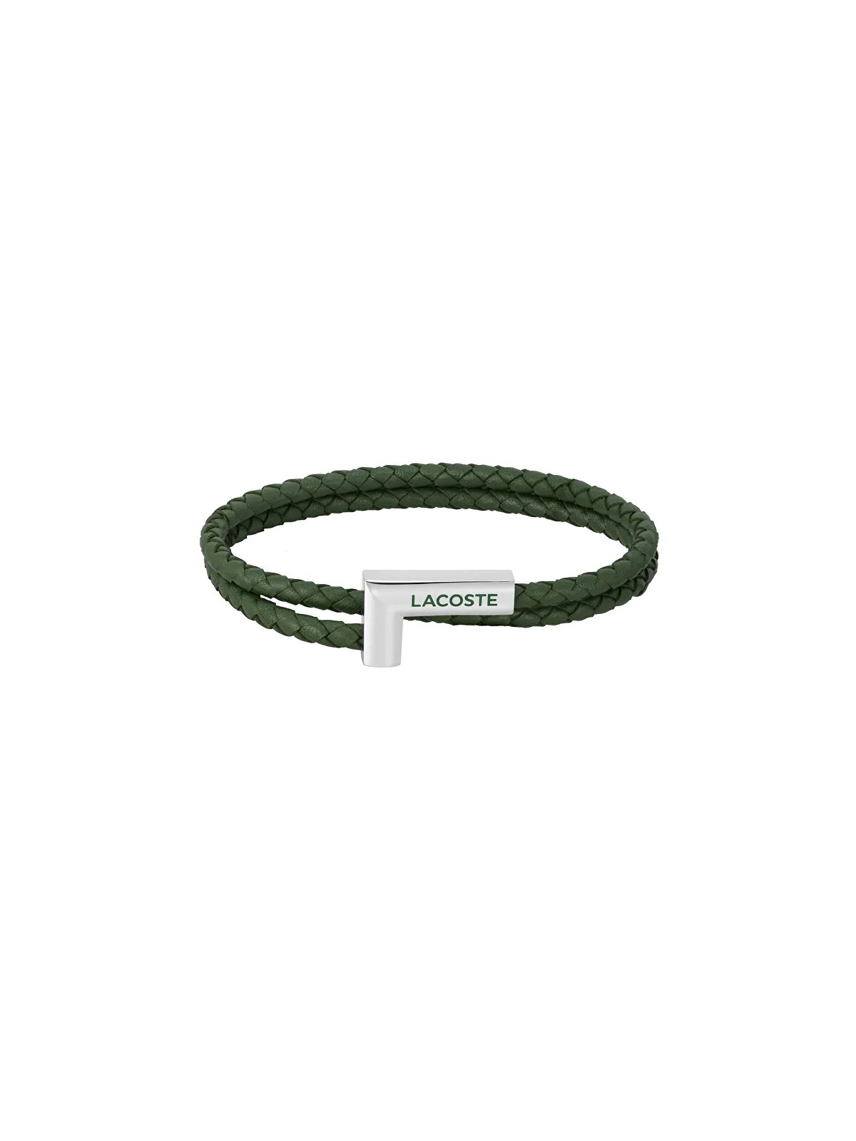 Bracciale Lacoste in pelle verde Swarm 2040151 uomo
