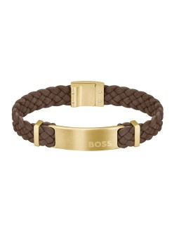 Hugo Boss Bracciale uomo in pelle scamosciata Dylan 1580607 - Lunghezza: 19 cm uomo