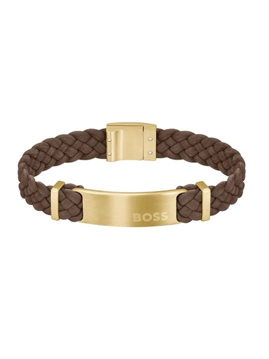 Hugo Boss Bracciale uomo in pelle scamosciata Dylan 1580607 - Lunghezza: 19 cm uomo