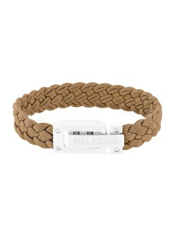 Tommy Hilfiger Bracciale in pelle marrone chiaro per uomo 279051 uomo