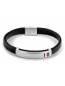 Tommy Hilfiger Bracciale moderno in pelle nera 2790349 uomo