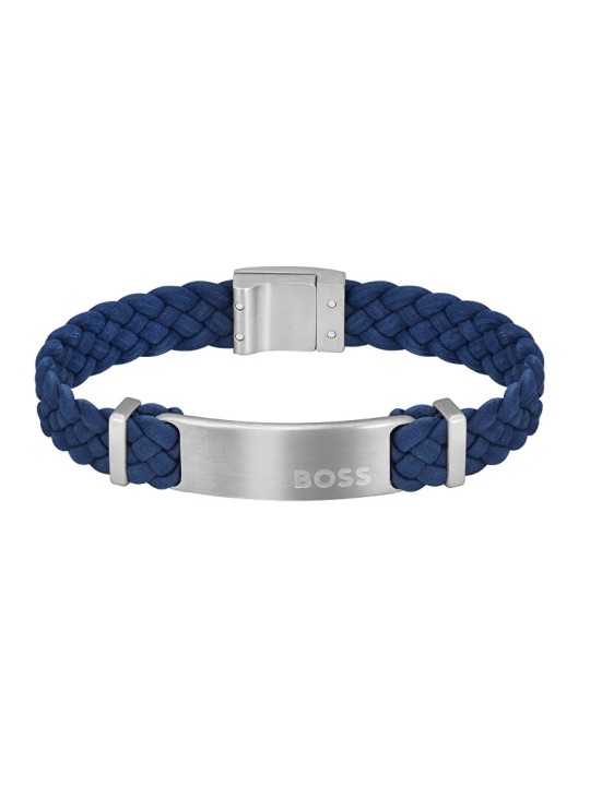 Hugo Boss Bracciale uomo in pelle scamosciata Dylan 1580609 - Lunghezza: 17.5 cm uomo