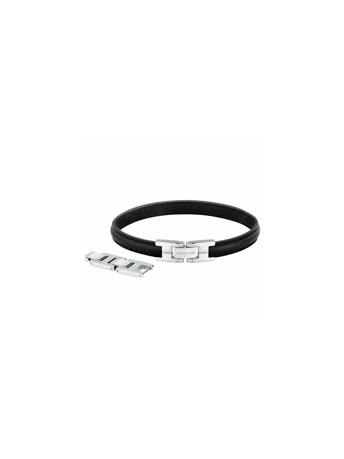 Trussardi Elegante bracciale in pelle nera T-Leather TJAXZ03 uomo