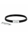 Trussardi Bracciale originale in pelle nera T-Leather TJAXV19 uomo