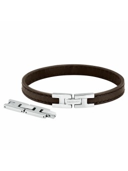 Trussardi Bracciale in pelle T-Leather TJAXZ02 marrone scuro alla moda uomo