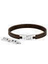 Trussardi Bracciale in pelle T-Leather TJAXZ02 marrone scuro alla moda uomo
