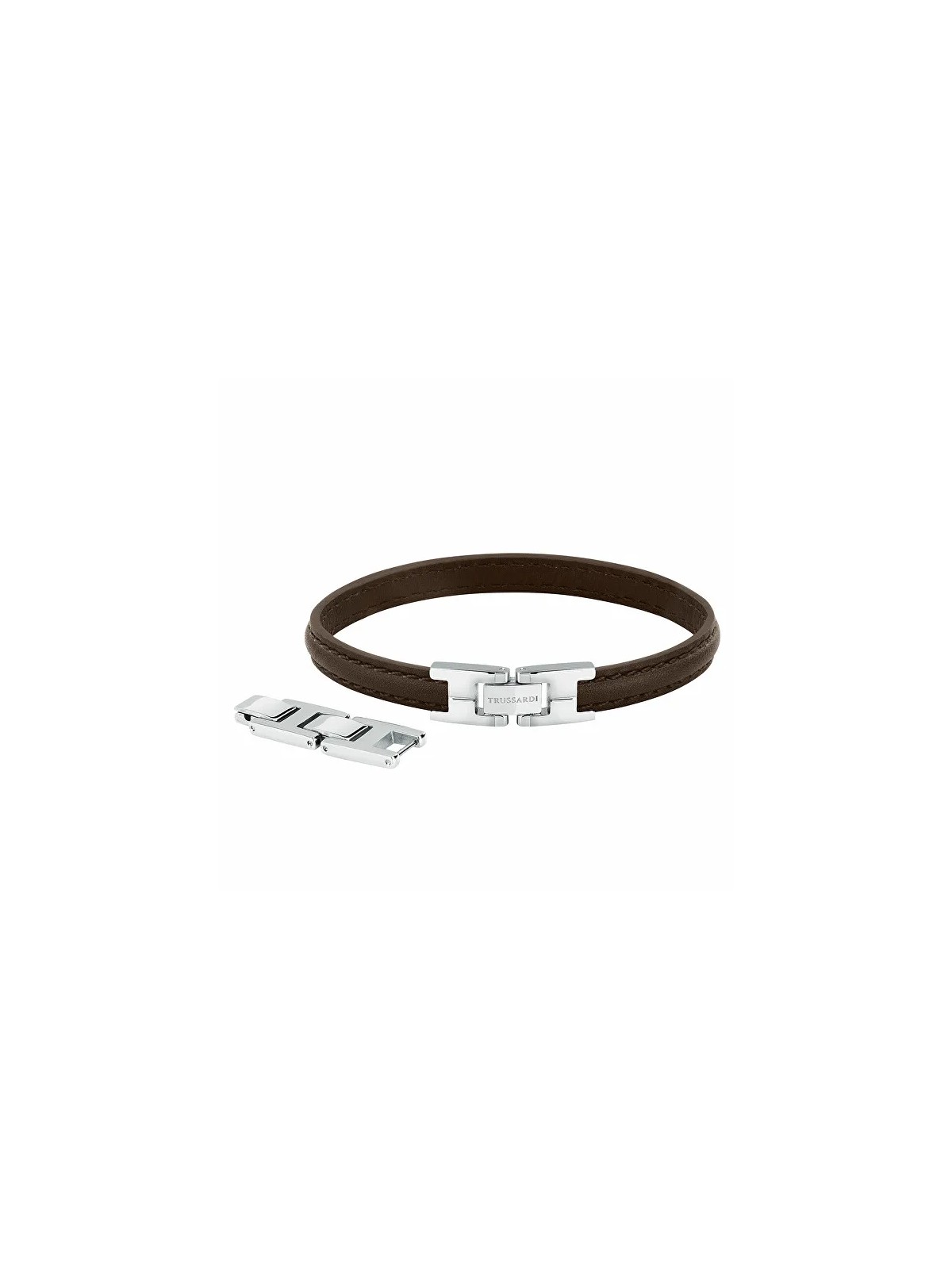 Trussardi Elegante bracciale in pelle marrone scuro T-Leather TJAXV21 uomo