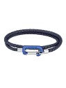 Lacoste Bracciale in pelle intrecciata blu scuro Matt 2040315 uomo