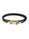 Lacoste Bracciale in pelle intrecciata nera Matt 2040316 uomo