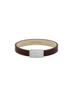 Lacoste Bracciale in pelle marrone Lacoste Traveller 2040071 uomo