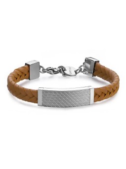 S'Agapõ Bracciale in pelle marrone per uomo Ripple SRP71 uomo