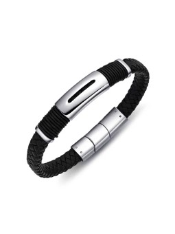Diversi Bracciale da uomo moderno in pelle e acciaio B1000150 uomo