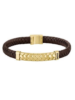 Hugo Boss Elegante bracciale in pelle da uomo su misura 1580675 - Lunghezza: 19 cm uomo