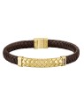 Hugo Boss Elegante bracciale in pelle da uomo su misura 1580675 - Lunghezza: 19 cm uomo