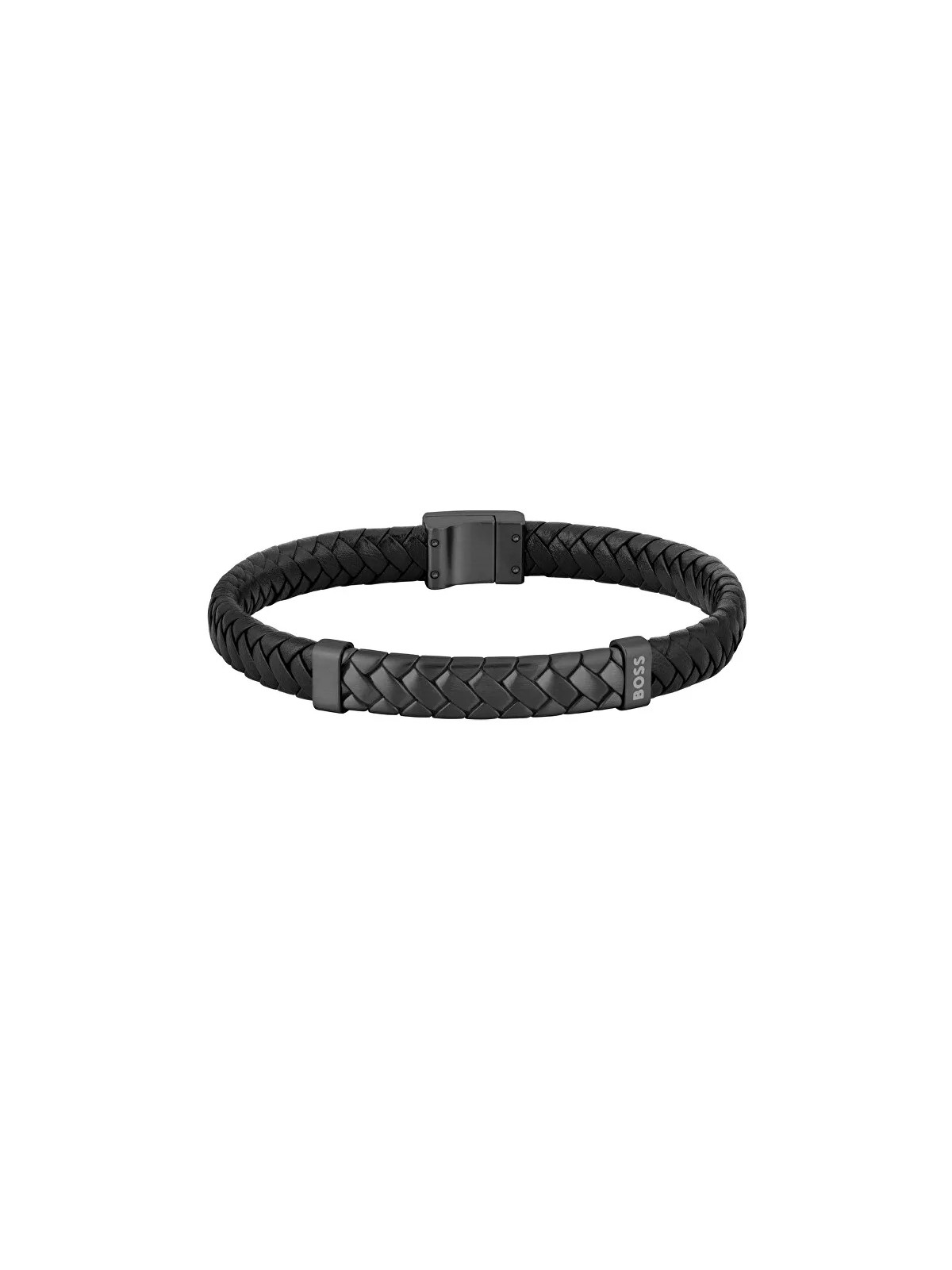 Hugo Boss Bracciale in pelle nera da uomo su misura 1580676 - Lunghezza: 19 cm uomo