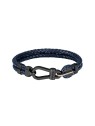 Hugo Boss Elegante bracciale doppio in pelle blu scuro 1580701 - Lunghezza: 19 cm uomo