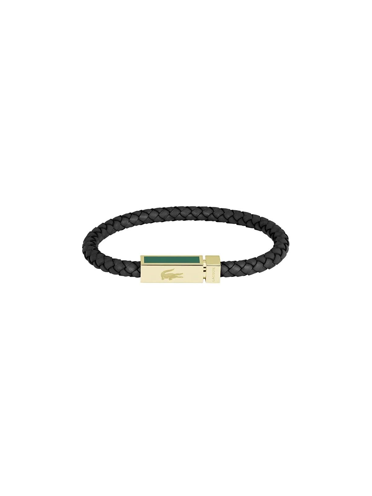 Lacoste Bracciale in pelle nera per uomo Rockel 2040451 uomo