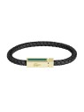 Lacoste Bracciale in pelle nera per uomo Rockel 2040451 uomo