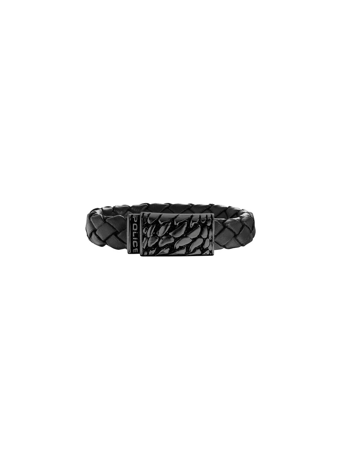 Mensola Bracciale in pelle nera da uomo PJ25729BLB01 - Lunghezza: 17 cm uomo