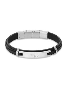 Mensola Bracciale in pelle nera Looper PEAGB0040803 uomo