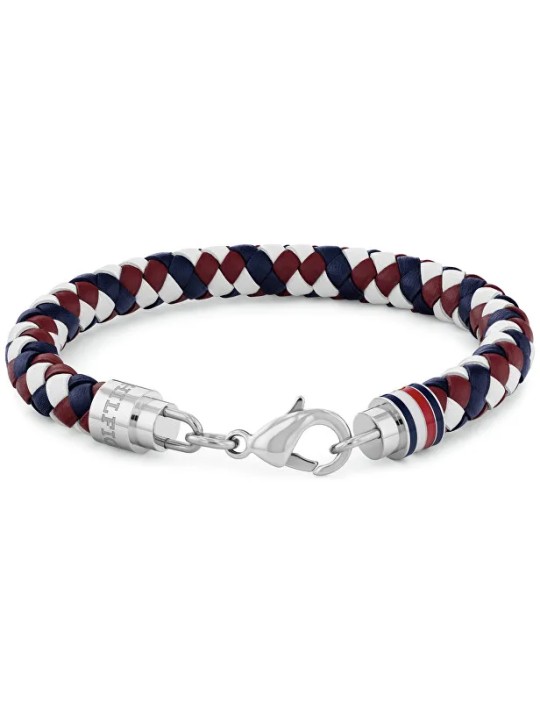 Tommy Hilfiger Bracciale tricolore in pelle per uomo Tyson 2790633 uomo