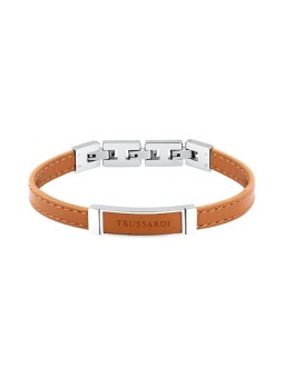 Trussardi Bracciale in pelle marrone chiaro per uomo T-Leather TJAXZ04 uomo