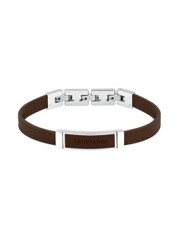 Trussardi Bracciale in pelle marrone per uomo T-Leather TJAXZ06 uomo