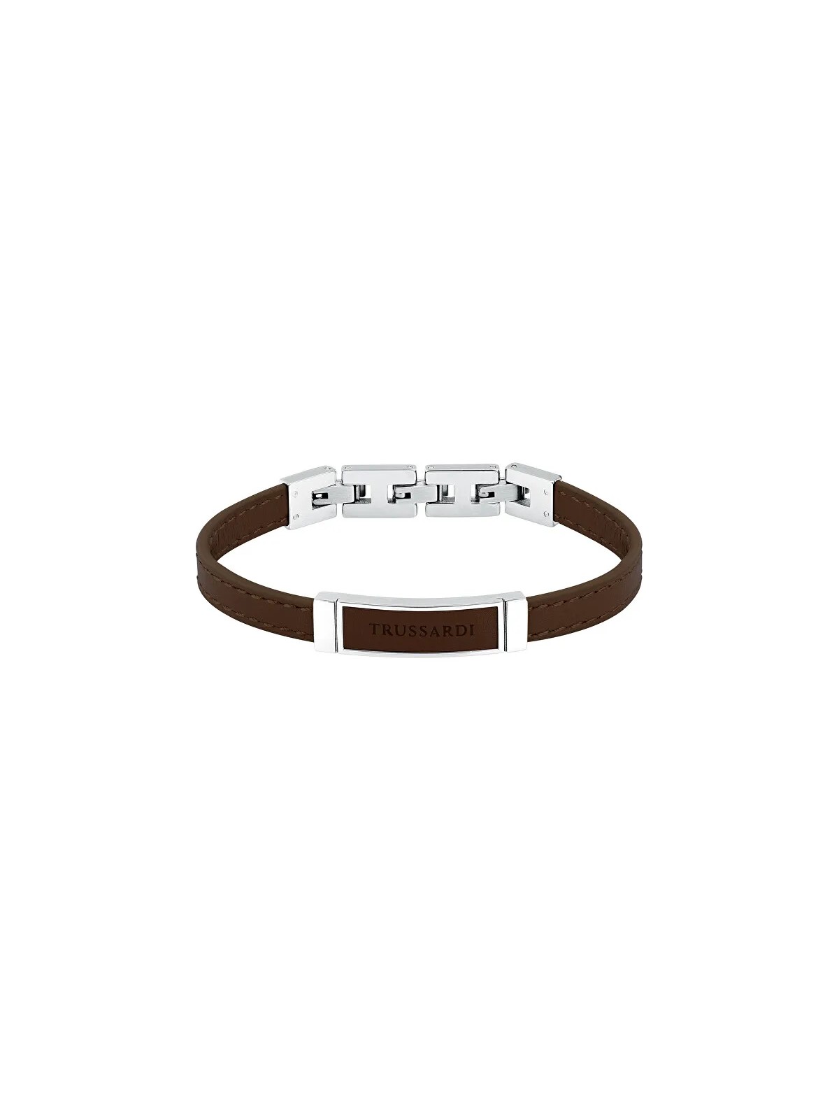Trussardi Bracciale in pelle marrone per uomo T-Leather TJAXZ06 uomo