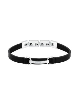 Trussardi Bracciale da uomo in pelle nera T-Leather TJAXZ08 uomo