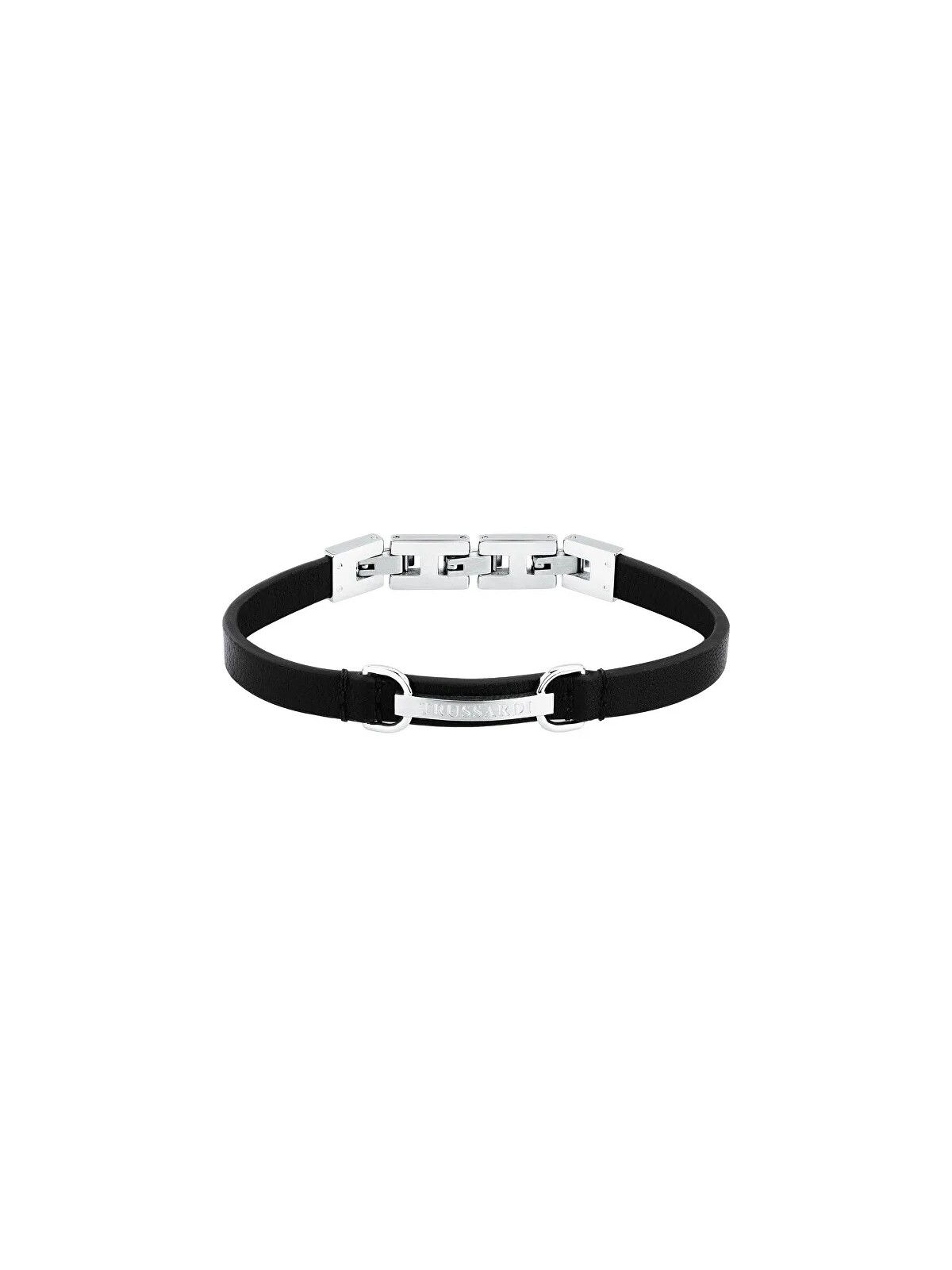 Trussardi Bracciale da uomo in pelle nera T-Leather TJAXZ08 uomo