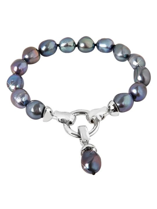 JwL Luxury Pearls Bracciale in perle blu di vero metallo JL0562 donna