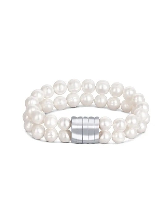 JwL Luxury Pearls Bracciale doppio/doppia fila di perle bianche autentiche JL0598 donna