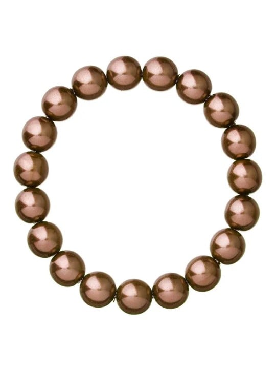 Evolution Group Bracciale elegante di perle 56010.3 marrone donna