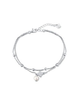 JwL Luxury Pearls Bracciale doppio in argento sterling con perla authentica e zirconi JL0801 donna