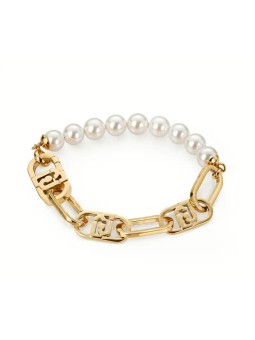 Liu Jo Bracciale placcato oro con perle sintetiche Fashion LJ2234 donna
