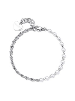S'Agapõ Elegante bracciale in acciaio con perle grosse SHK67 da donna