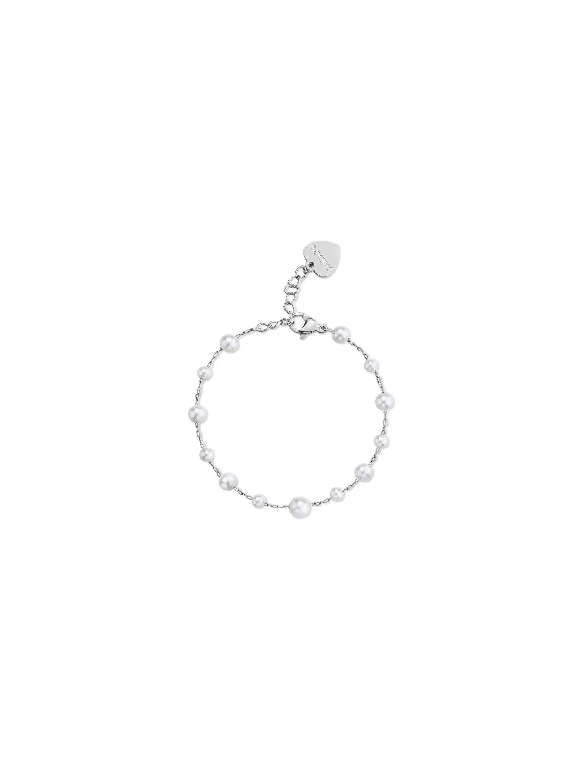 S'Agapõ Bracciale da donna in acciaio con perle artificiali Wisdom SWI17 donna