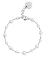 S'Agapõ Bracciale da donna in acciaio con perle artificiali Wisdom SWI17 donna