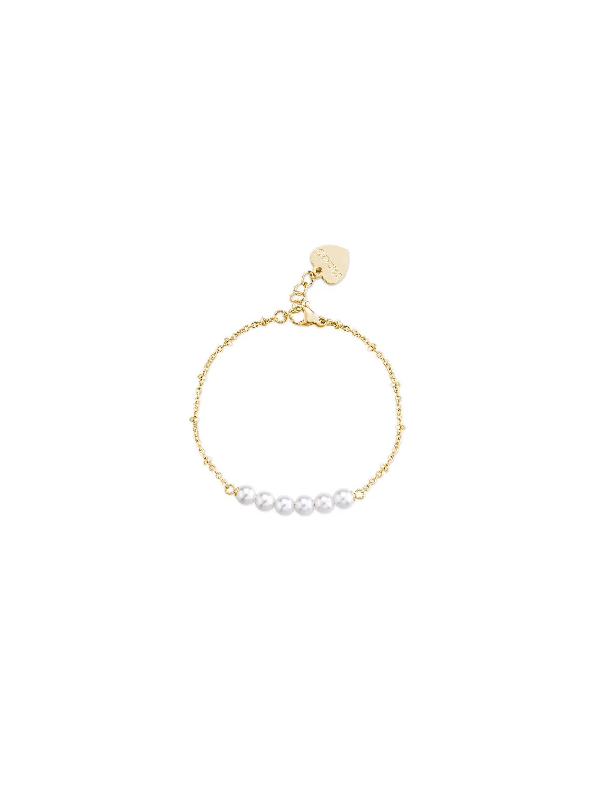 S'Agapõ Elegante bracciale placcato oro con perle Wisdom SWI20 donna