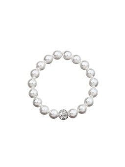 Bracciale Evolution Group in perle con cristalli trasparenti 33074.1 bianco donna