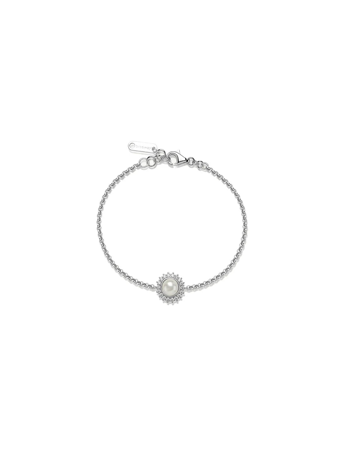 Brosway Bracciale in argento scintillante con perla bianca fantasia infinita FIW138 donna