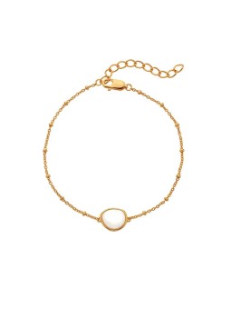 Hot Diamonds Elegante bracciale placcato oro con diamanti e madreperla Golden Edit Soul DL704 da donna