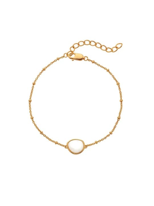 Hot Diamonds Elegante bracciale placcato oro con diamanti e madreperla Golden Edit Soul DL704 da donna