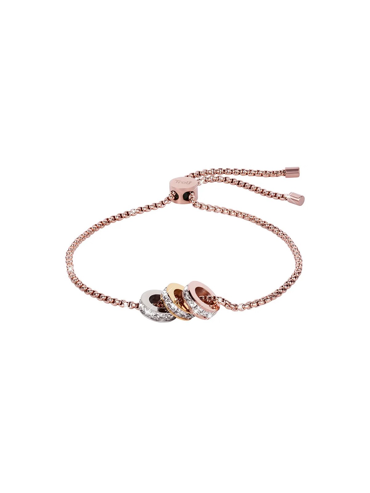 Troli Bracciale con perline tricolore scintillanti donna